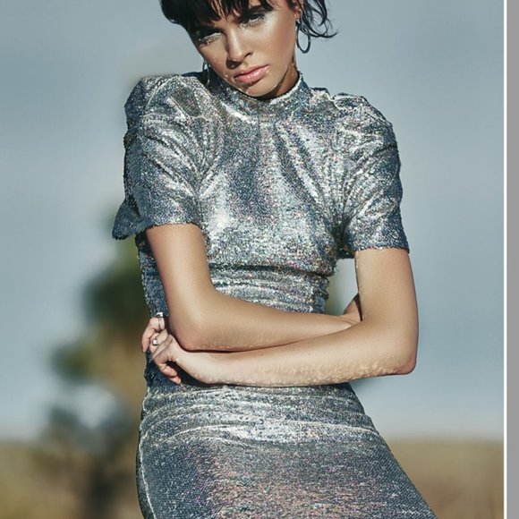 ASOS Edition New Glitter Sparkle Mini Party Dress - Picture 9 of 15